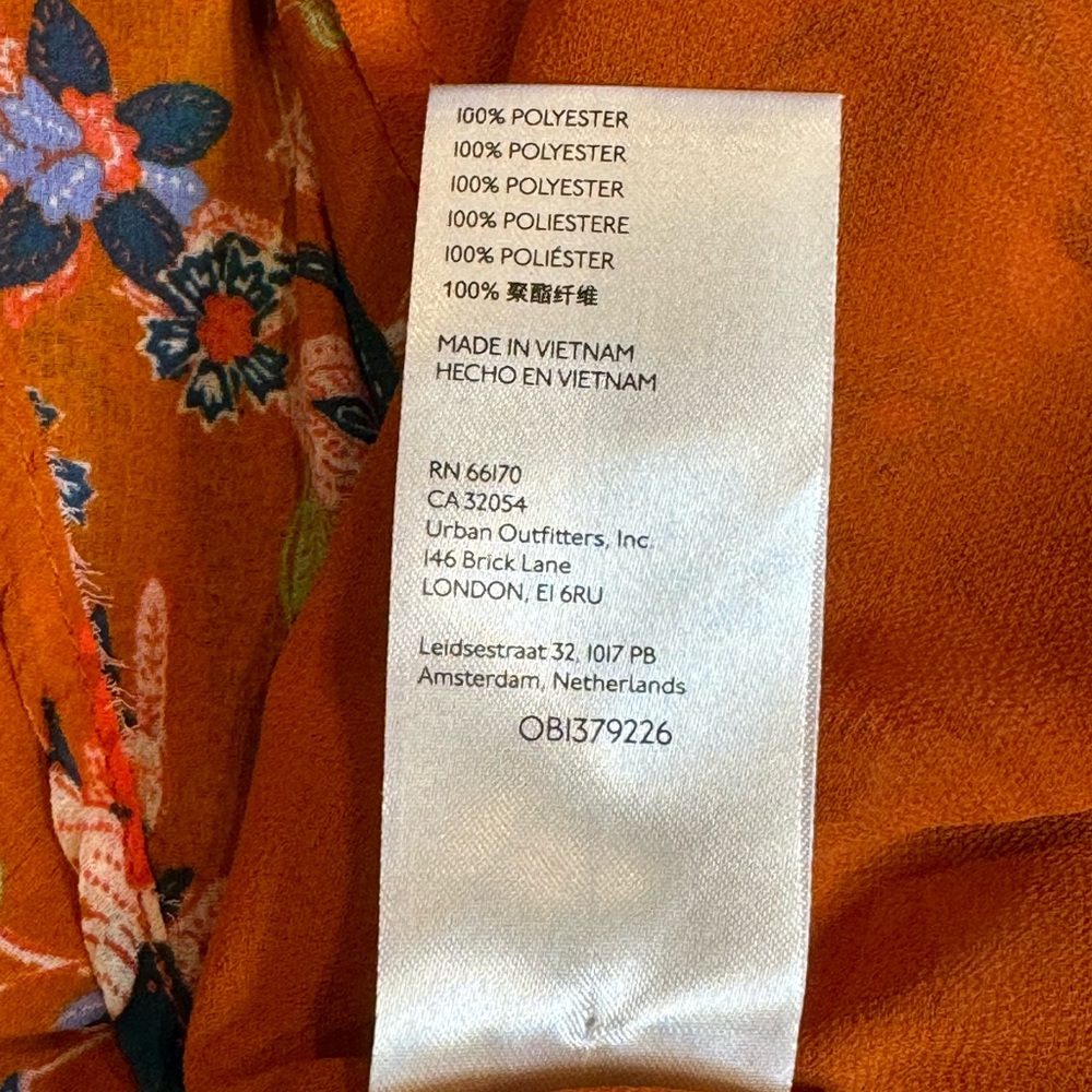 By Anthropologie Floral Chiffon Blouse size XS - Picture 11 of 15
